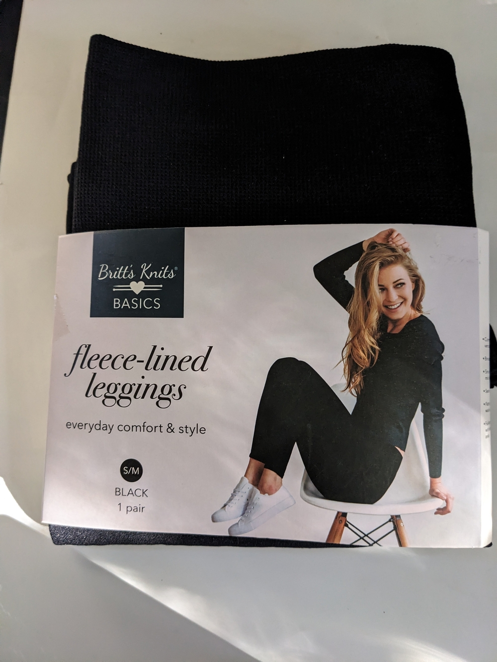 Britt's Knits Leggings Fleece Lined Women's Small Black Comfy Cozy NWT Winter